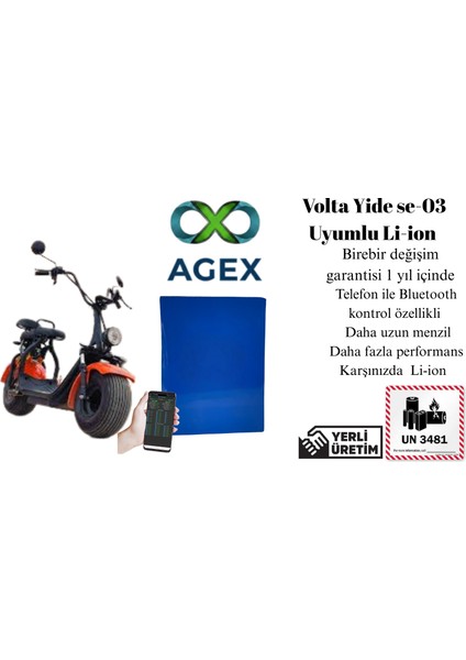 Volta Yide Se-03 60 Volt 30 Amper Smart Bluetooth Özellikli Lit