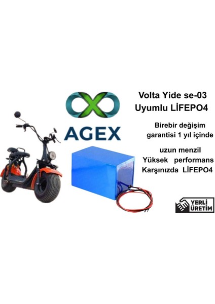 Volta Yide Se-03 Elektrikli Motorsiklet Bataryası 60 Volt 18 Ah