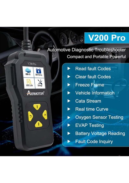 Aermotor Araç Arızası Teşhis Aleti Obd2 Tarayıcı V200 Pro Pil Test Cihazı Motor Arıza Okuma Veri Aracı (Yurt Dışından) fırsatları