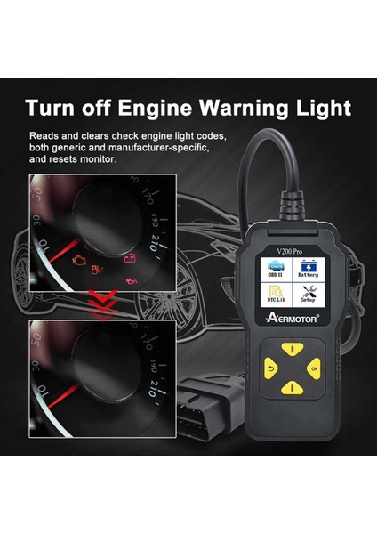 Aermotor Araç Arızası Teşhis Aleti Obd2 Tarayıcı V200 Pro Pil Test Cihazı Motor Arıza Okuma Veri Aracı (Yurt Dışından) indirimleri