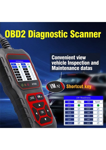 Obd2 Tarayıcı AT500 Obd2 Scanner Teşhis Aracı Araba Motoru Hata Kodu Okuyucu ve Sil Motor Işık Araç Tarama Araçları (Yurt Dışından) fırsatları