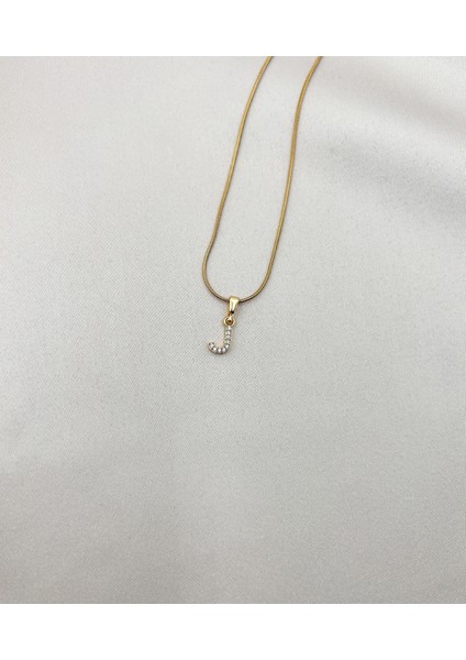 Fıora Çelik Zirkon Taşlı Harf Kolye Sade Şık Gold Ayarlanabilir Zincir Tüm Alfabe modelleri