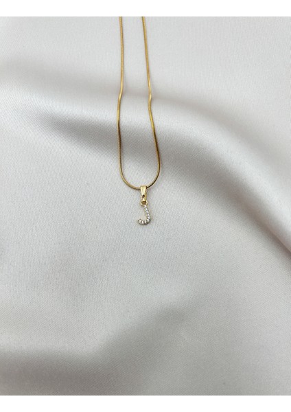 Fıora Çelik Zirkon Taşlı Harf Kolye Sade Şık Gold Ayarlanabilir Zincir Tüm Alfabe fırsatları