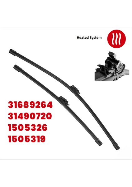 1set Araç Ön Ön Cam Silecek Bıçak Kiti Isıtmalı Yıkayıcı ile Volvo XC60 2018-2023 31490720 31689263 (Yurt Dışından) fırsatları