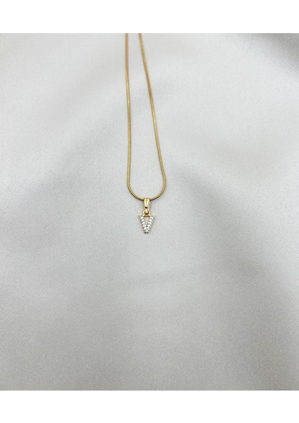 Fıora Çelik Zirkon Taşlı Harf Kolye Sade Şık Gold Ayarlanabilir Zincir Tüm Alfabe fiyatları