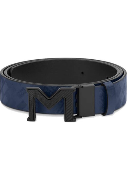 M Buckle Extreme 3.0 Mavidüz Siyah 35 mm Çift Yönlü Deri Kemer 198648