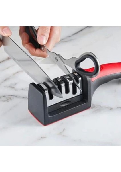 4 Aşamalı Bıçak & Makas Bileme Aleti -Kaymaz Tabanlı modelleri