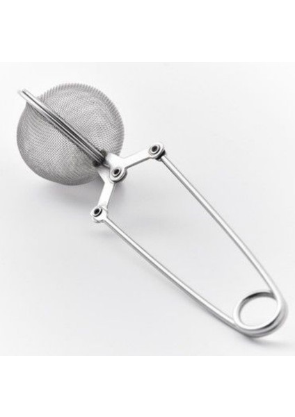 Paslanmaz Çelik Maşalı Çay Süzgeci - Bitki Çayı Demleme Süzgeci ve Un , Kakao , Pudra Şekeri Eleği