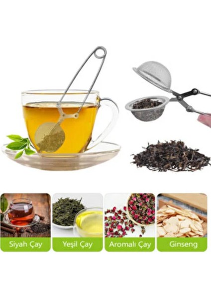 Paslanmaz Çelik Maşalı Çay Süzgeci - Bitki Çayı Demleme Süzgeci ve Un , Kakao , Pudra Şekeri Eleği fiyatları