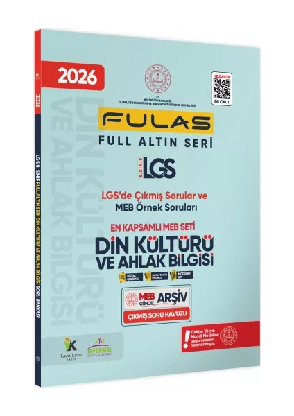 2025 8. Sınıf Full Lgs Altın Seri (FULAS) Din Kültürü ve Ahlak Bilgisi Meb Çıkmış Soru Bankası Modüler Seti