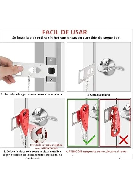 Taşınabilir Kapı Kilidi – Deliksiz Kapı Kilidi, Seyahat Etmek Için Güvenli Seyahat, Otel, Ev, Apartman Için Deliksiz Kapı Kilidi fiyatları