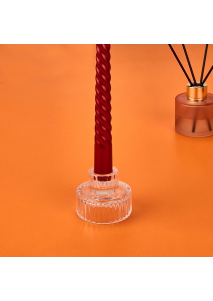 Cam Çizgili Mumluk - Şeffaf - 5x6 cm modelleri