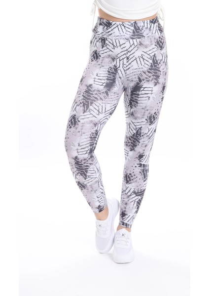 Kadın Beli Lastikli Dijital Baskılı Toparlayıcı Tayt