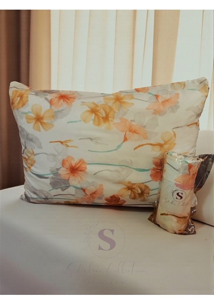 Çiçek Desenli Tek Kişilik Lastikli Çarşaf+Yastık Kılıfı