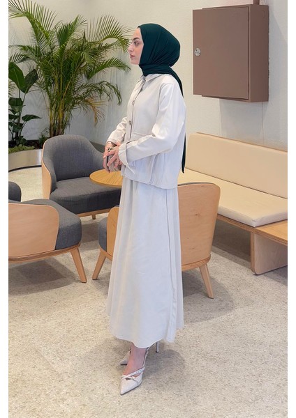 Cep Detaylı Ikili Etek Tesettür Takım Taş fiyatları