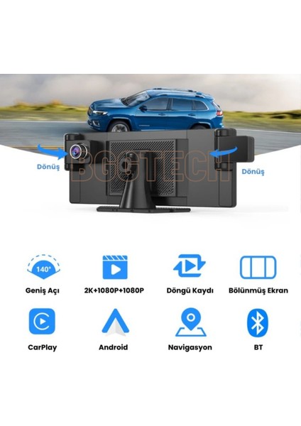 X3 Akıllı Araç Ekranı Carplay 10.3" 2k Görüntü, Carplay Dokunmatik Kontrol Ön/arka/iç Kamera fiyatları