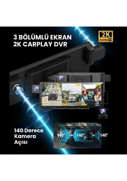 X3 Akıllı Araç Ekranı Carplay 10.3" 2k Görüntü, Carplay Dokunmatik Kontrol Ön/arka/iç Kamera modelleri