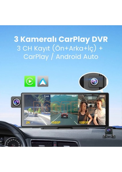 X3 Akıllı Araç Ekranı Carplay 10.3" 2k Görüntü, Carplay Dokunmatik Kontrol Ön/arka/iç Kamera fırsatları