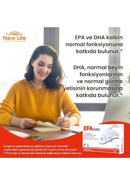 New Life Efa Daily 60 Balık Yağı Kapsülü - 402MG OMEGA3-221MG Epa - 147MG Dha modelleri