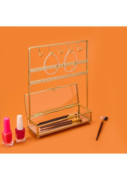 Living Cam Sandıklı Metal Takı Askısı - Altın - 20X7X27 cm fiyatları