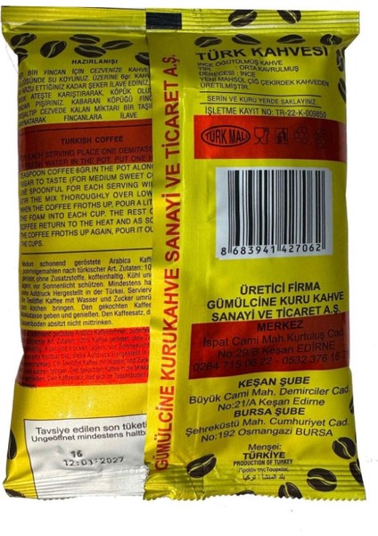 Türk Kahvesi 100 gr fiyatları