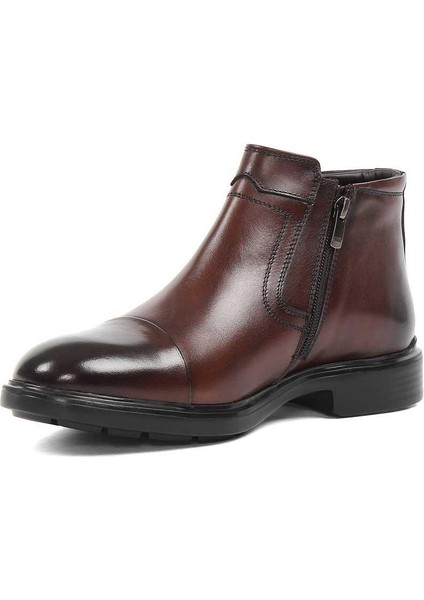 Erkek Kahverengi Fermuarlı Klasik Deri Bot fırsatları