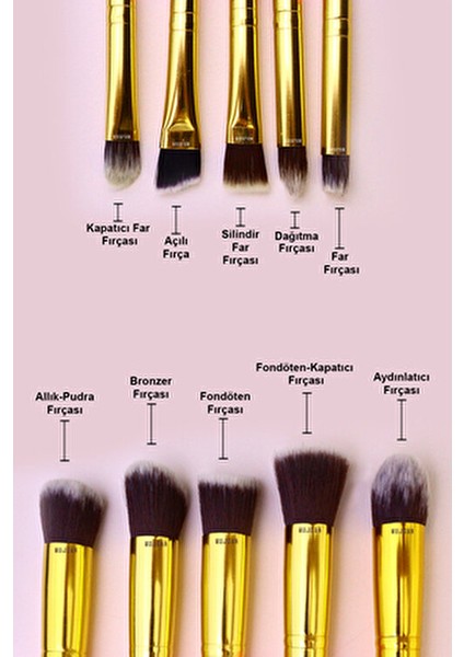 Siyah Makyaj Fırça Seti 10 Parça Yıkanabilir Fırçalarla Kusursuz Uygulama modelleri