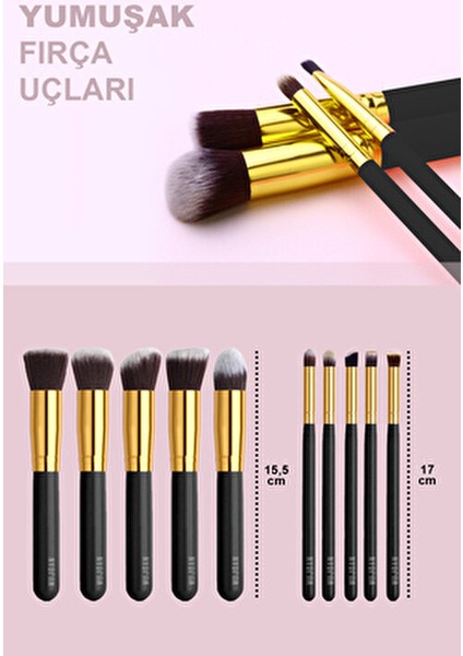 Siyah Makyaj Fırça Seti 10 Parça Yıkanabilir Fırçalarla Kusursuz Uygulama fırsatları