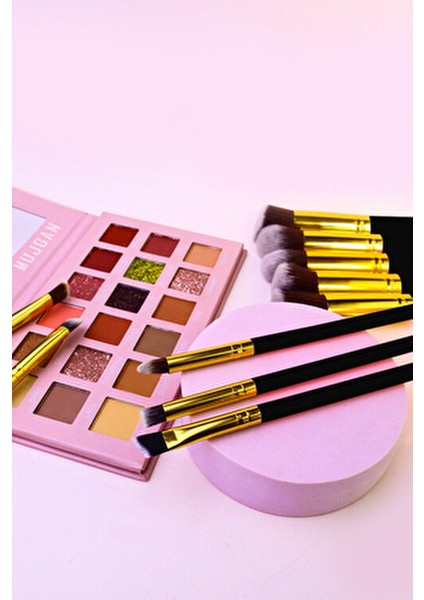 Siyah Makyaj Fırça Seti 10 Parça Yıkanabilir Fırçalarla Kusursuz Uygulama