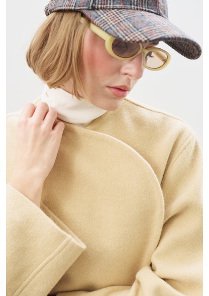 Yünlü Kısa Ceket Kum fırsatları