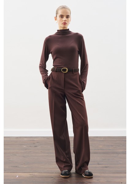 Uzun Paça Straıght Pantolon Acı Kahve fiyatları