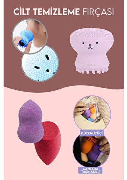 Altın Makyaj Seti Beyaz Ten İçin 40'lı Far Paleti ve 7'li Fırça Setiyle