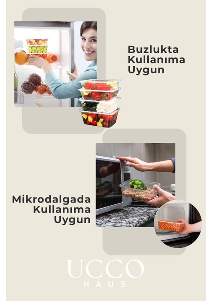 20 Adet 1000 ml Buzdolabı Dondurucu Erzak Mikrodalga Sızdırmaz Saklama Kabı Seti Buzluk Organizer