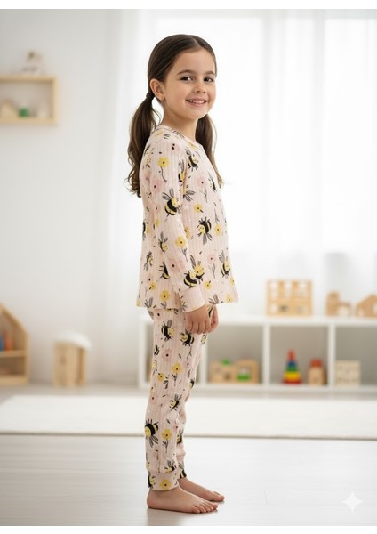 Yeni Sezon Kız Erkek Çocuk Fitilli Pamuk Pijama Takımı fiyatları