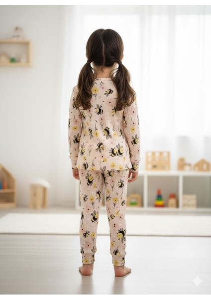 Yeni Sezon Kız Erkek Çocuk Fitilli Pamuk Pijama Takımı modelleri