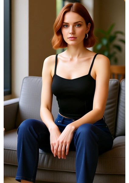 Fitted Kalıp Viskoz Triko Büstiyer Bluz Kolsuz Kalp Yaka Tasarım Uzun Ömürlü Kaliteli Işçilik