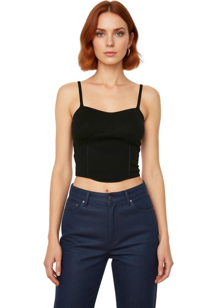 Fitted Kalıp Viskoz Triko Büstiyer Bluz Kolsuz Kalp Yaka Tasarım Uzun Ömürlü Kaliteli Işçilik fiyatları