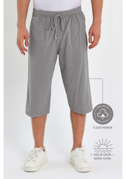 Erkek Regular %100 Pamuk Keten Görünümlü Kapri DC204-45