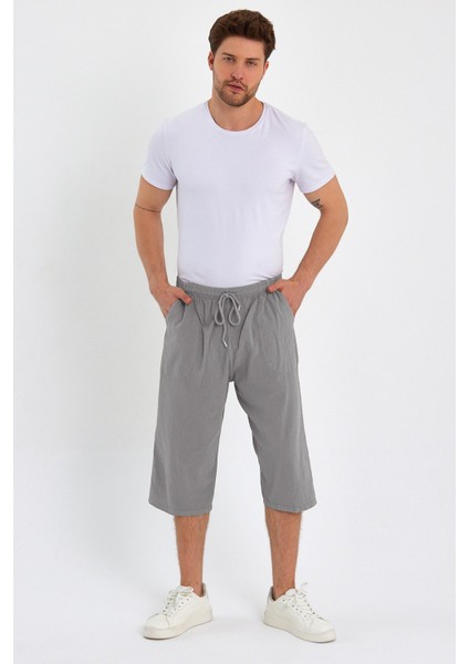 Erkek Regular %100 Pamuk Keten Görünümlü Kapri DC204-45 fiyatları
