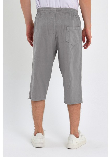 Erkek Regular %100 Pamuk Keten Görünümlü Kapri DC204-45 fırsatları