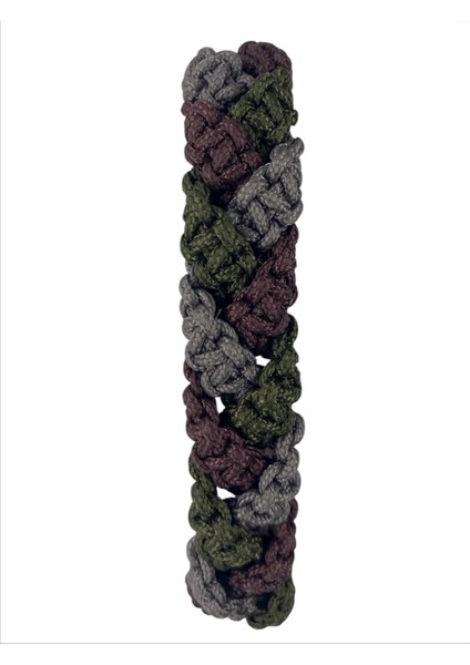 Kahverengi Gri Haki Özel Örgü Paracord Bileklik