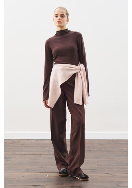 Uzun Paça Straıght Pantolon Acı Kahve fırsatları