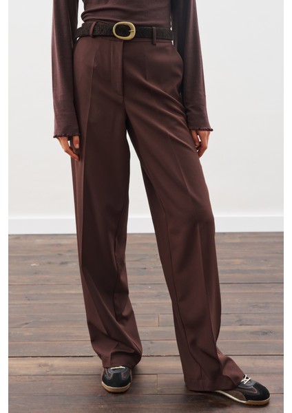 Uzun Paça Straıght Pantolon Acı Kahve indirimleri