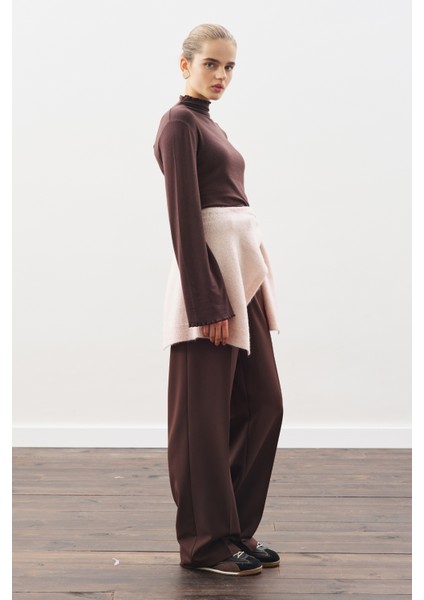 Uzun Paça Straıght Pantolon Acı Kahve