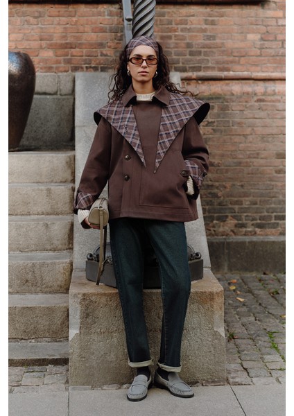 Greta Şal Detaylı Parka Ceket Kahverengi fiyatları