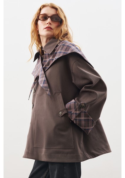 Greta Şal Detaylı Parka Ceket Kahverengi modelleri