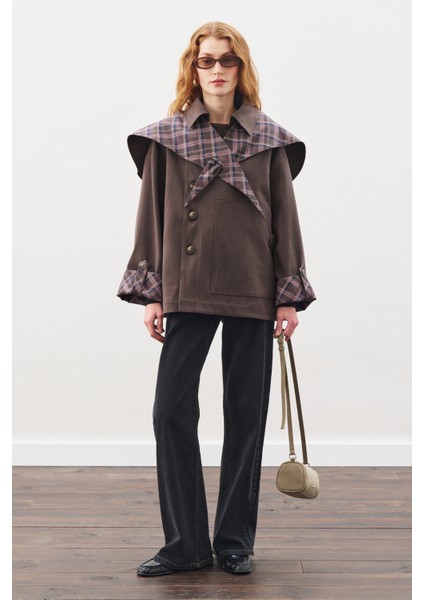 Greta Şal Detaylı Parka Ceket Kahverengi fırsatları