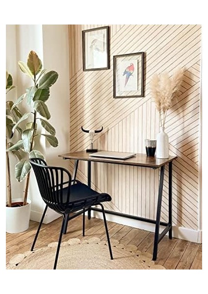 Çalışma Masası, Bilgisayar Masası, Ev Ofis, Ofis, Çalışma Odası, Oturma Odası, Sabit, Yerden Tasarruf Sağlayan, Basit Yapı, Endüstriyel Tasarım, 100 x 50 x 75 Cm, Eski -Siyah LWD40X modelleri