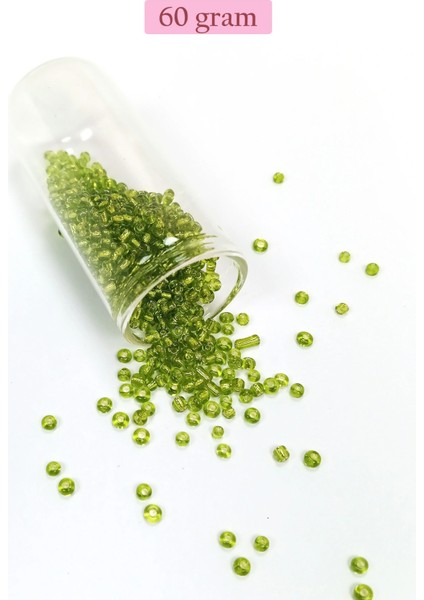 Litaetrend Dökme Cam Kum Boncuk (8/0) 3 mm - 60 Gram - Şeffaf Yeşil - BNC208