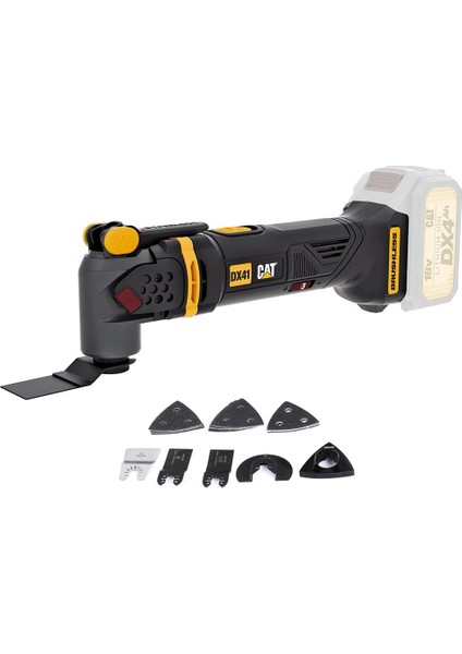 DX41B 18VOLT Kömürsüz Profesyonel Çok Amaçlı Devir Ayarlı Raspalama+14 Adet Aksesuar (Akü Dahil Değildir)